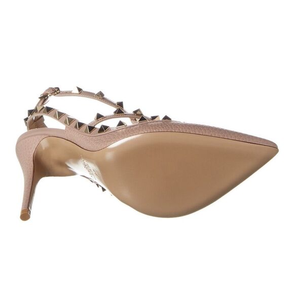 Valentino Rockstud Caged/Dust Bag Grainy Leather Pump in Powder 38.5 $1190 - Picture 6 of 9